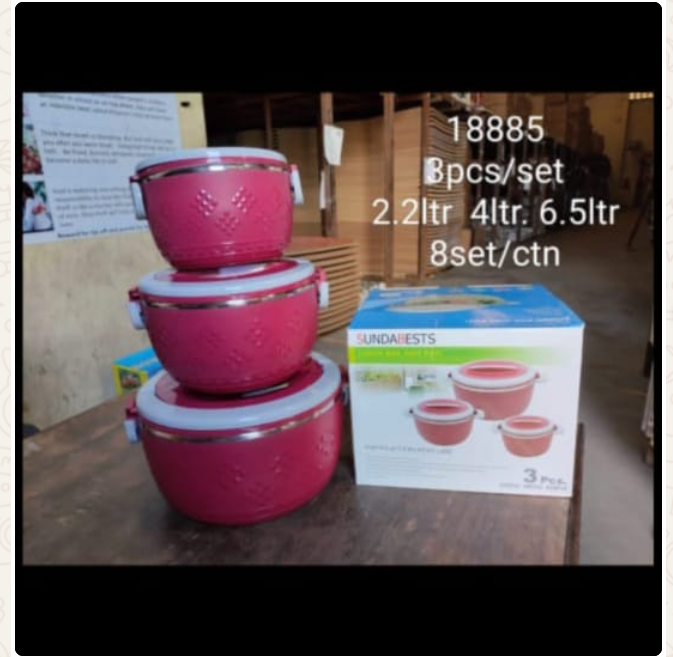 Sundabests Insulated Lunch Box 3PCS 2.2+4+6.5L Stainless Steel Travel Food Containers （130018885）