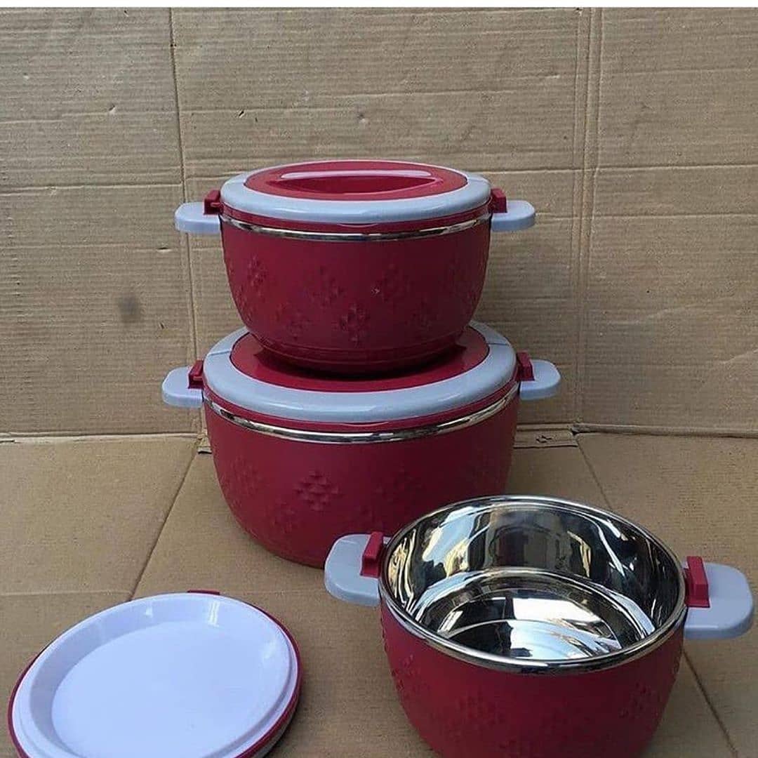Sundabests Insulated Lunch Box 3PCS 2.2+4+6.5L Stainless Steel Travel Food Containers （130018885）