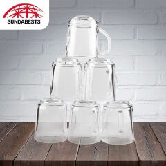 Sundabests 6pcs Glass Cups High Quality Round Glass Glassware(311000298) Clear Drink Cups Durable Tableware for Home Bar Party Daily Beverage Use