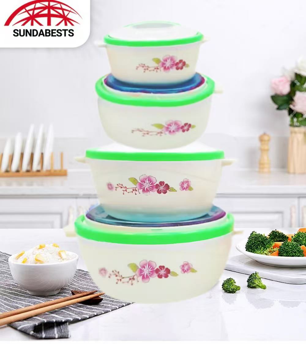 Sundabests Insulated lunch box 0.6+1.2+2.5+4L 4 PCS Travel Food Containers （130017259）