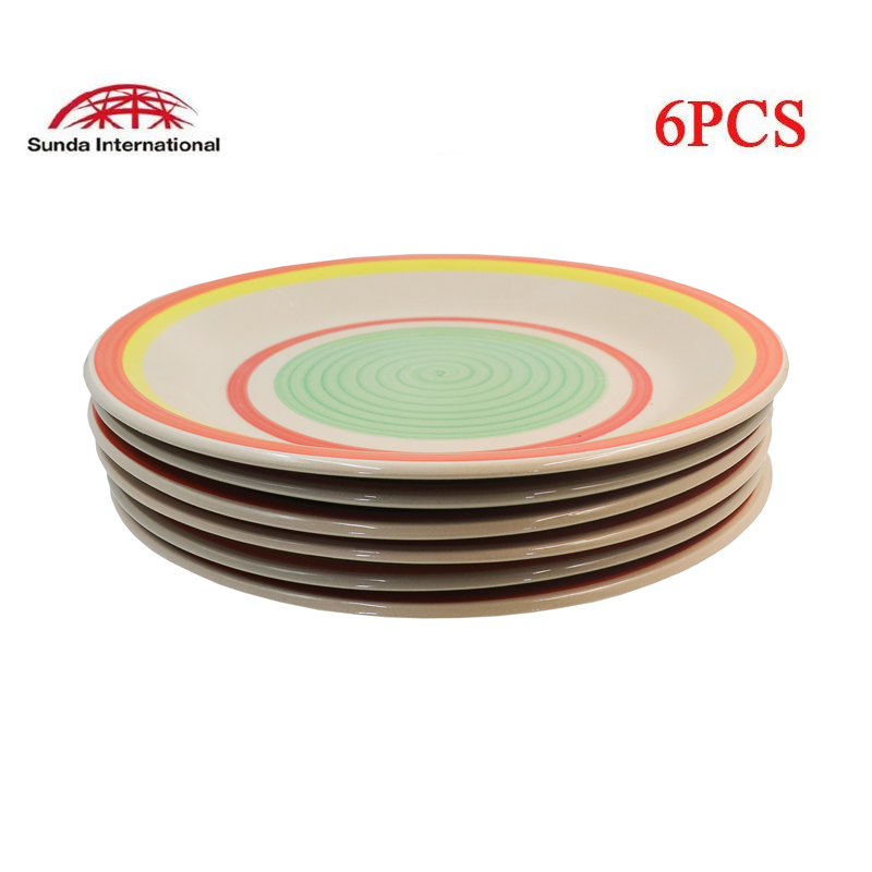 Sundabests 6 PCS 10.5 INCHES GLASS PLATE NOODLE BOWL(130017861,311005974)   Kitchen  Dining room appliances White jade glass plate  White as picture