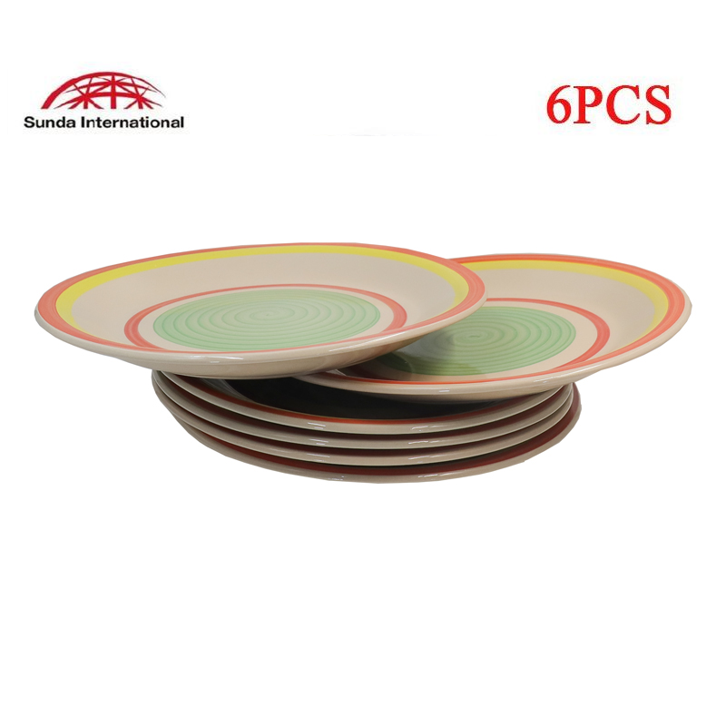 Sundabests 6 PCS 10.5 INCHES GLASS PLATE NOODLE BOWL(130017861,311005974)   Kitchen  Dining room appliances White jade glass plate  White as picture