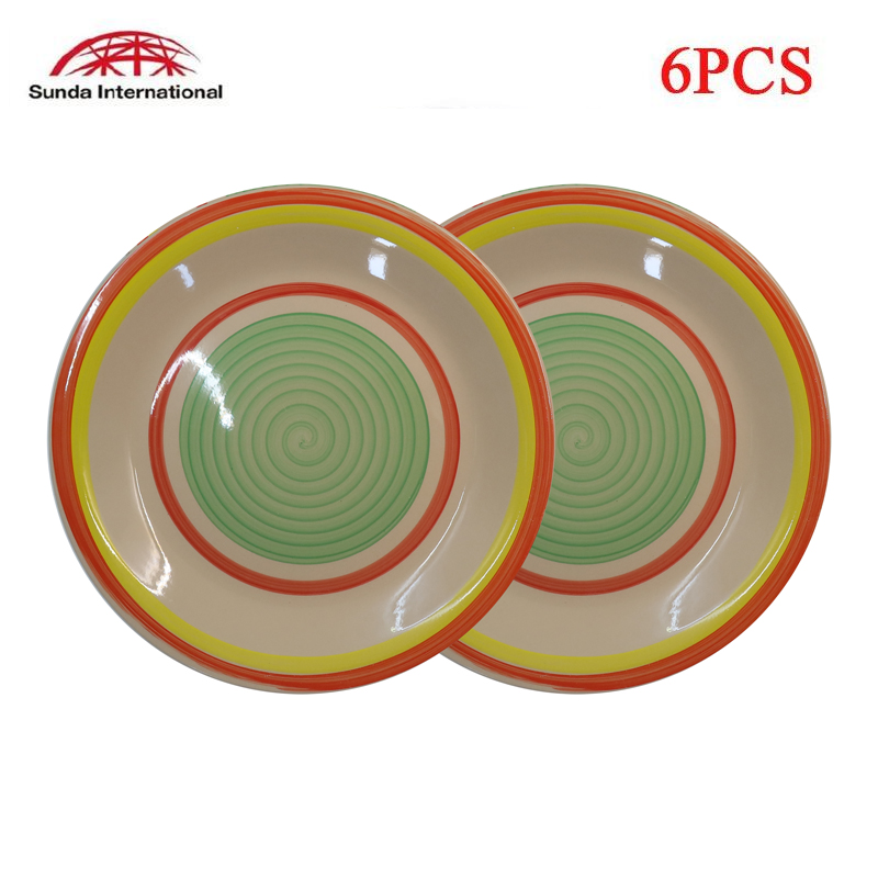 Sundabests 6 PCS 10.5 INCHES GLASS PLATE NOODLE BOWL(130017861,311005974)   Kitchen  Dining room appliances White jade glass plate  White as picture