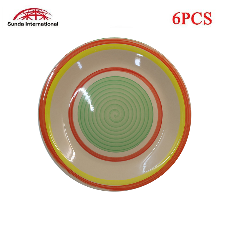 Sundabests 6 PCS 10.5 INCHES GLASS PLATE NOODLE BOWL(130017861,311005974)   Kitchen  Dining room appliances White jade glass plate  White as picture