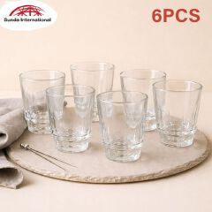 Sundabests 6pcs Glass Cups High Quality Round Glass Glassware(311000298) Clear Drink Cups Durable Tableware for Home Bar Party Daily Beverage Use