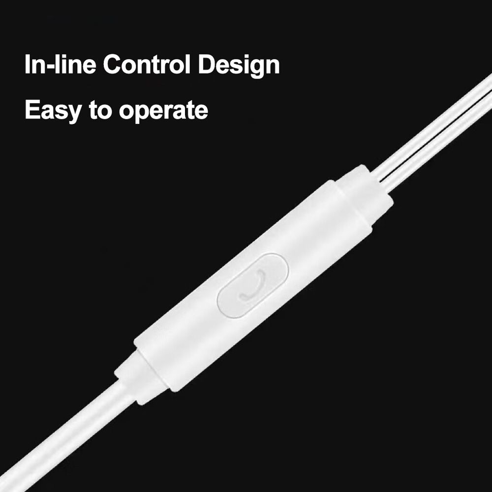 Type-C 3.5mm Jack Wired Earphones In-line Control In Ear Half In Ear Earbuds 3D Surround In-ear Stereo Headphones with Microphone Volume Control For OPPO Huawei Vivo Android Devices