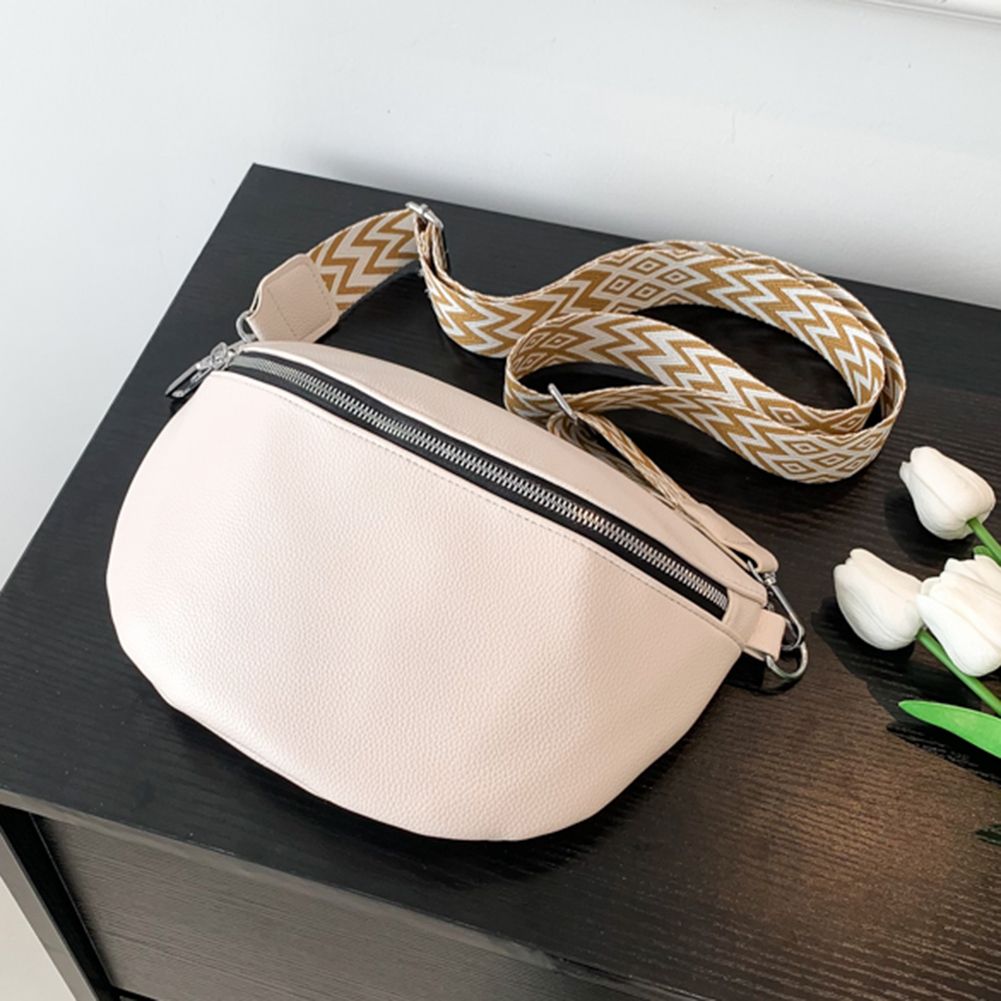 Soft PU Leather Women's Chest Bag Korean Fashion Trend Versatile Waist Packs Large Capacity Half-moon Crossbody Bag Fanny Pack