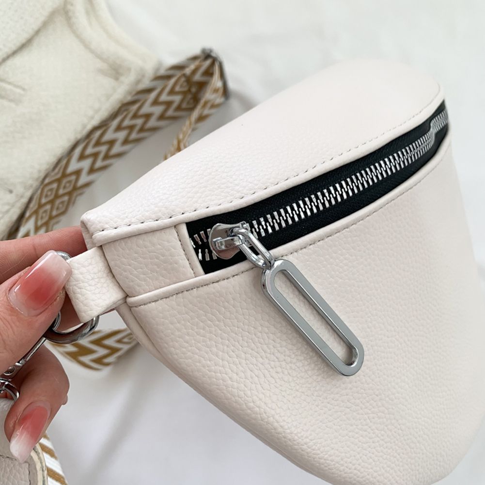 Soft PU Leather Women's Chest Bag Korean Fashion Trend Versatile Waist Packs Large Capacity Half-moon Crossbody Bag Fanny Pack