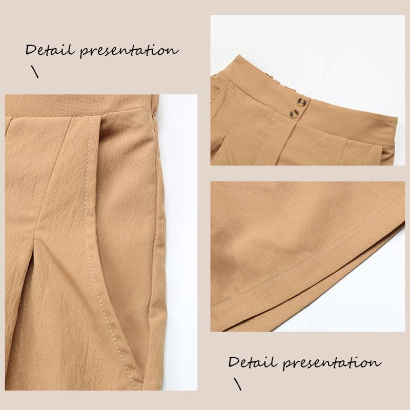 New Summer Ladies Loose Short Pants Casual High Waist Wide Leg Shorts