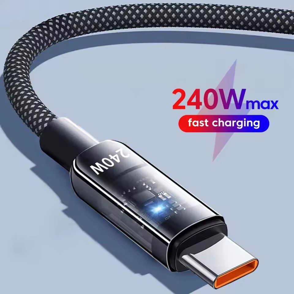 1pc 240W Max USB Type C Cable Fast Charging USB A To Type C Charger Cord For Xiaomi Samsung Huawei USB C Phone Quick Charge Wire