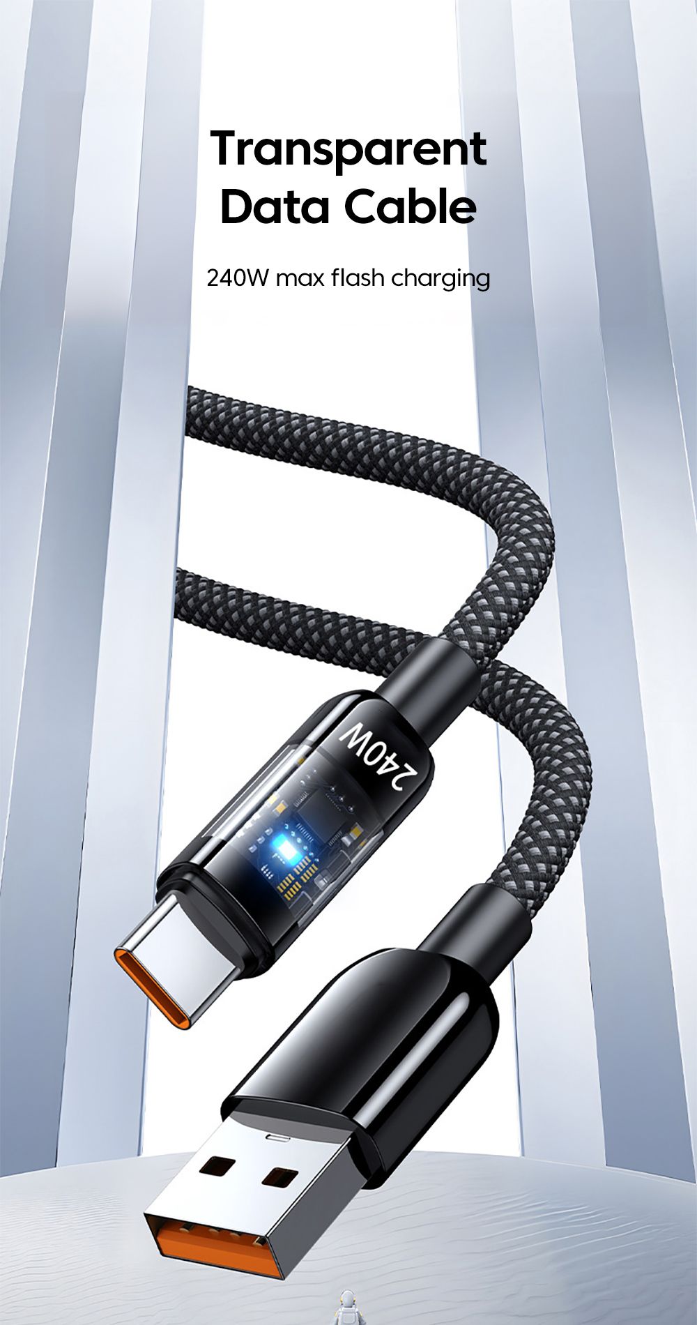 1pc 240W Max USB Type C Cable Fast Charging USB A To Type C Charger Cord For Xiaomi Samsung Huawei USB C Phone Quick Charge Wire