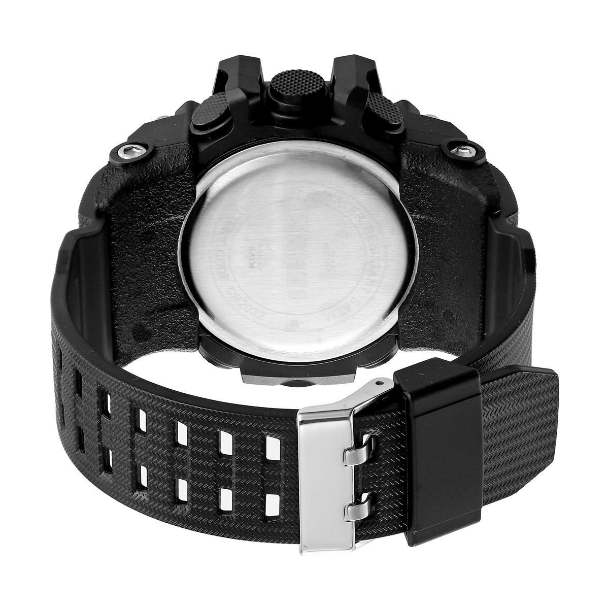 SKMEI Waterproof Tactical Watch Classic Sport Watch with LED Backlight Watch for Men Multifunctional Rubber Strap Wrist Watch for Men