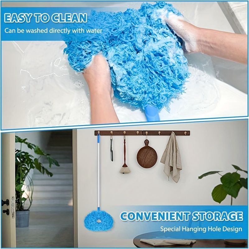 Ceiling Fan Cleaner Duster High Ceiling Extended Fan Blade Cleaner from 13 to 50 Inch Reusable Microfiber Ceiling Fan Duster with Extension Handle for Furniture Bookshelves Wall Door