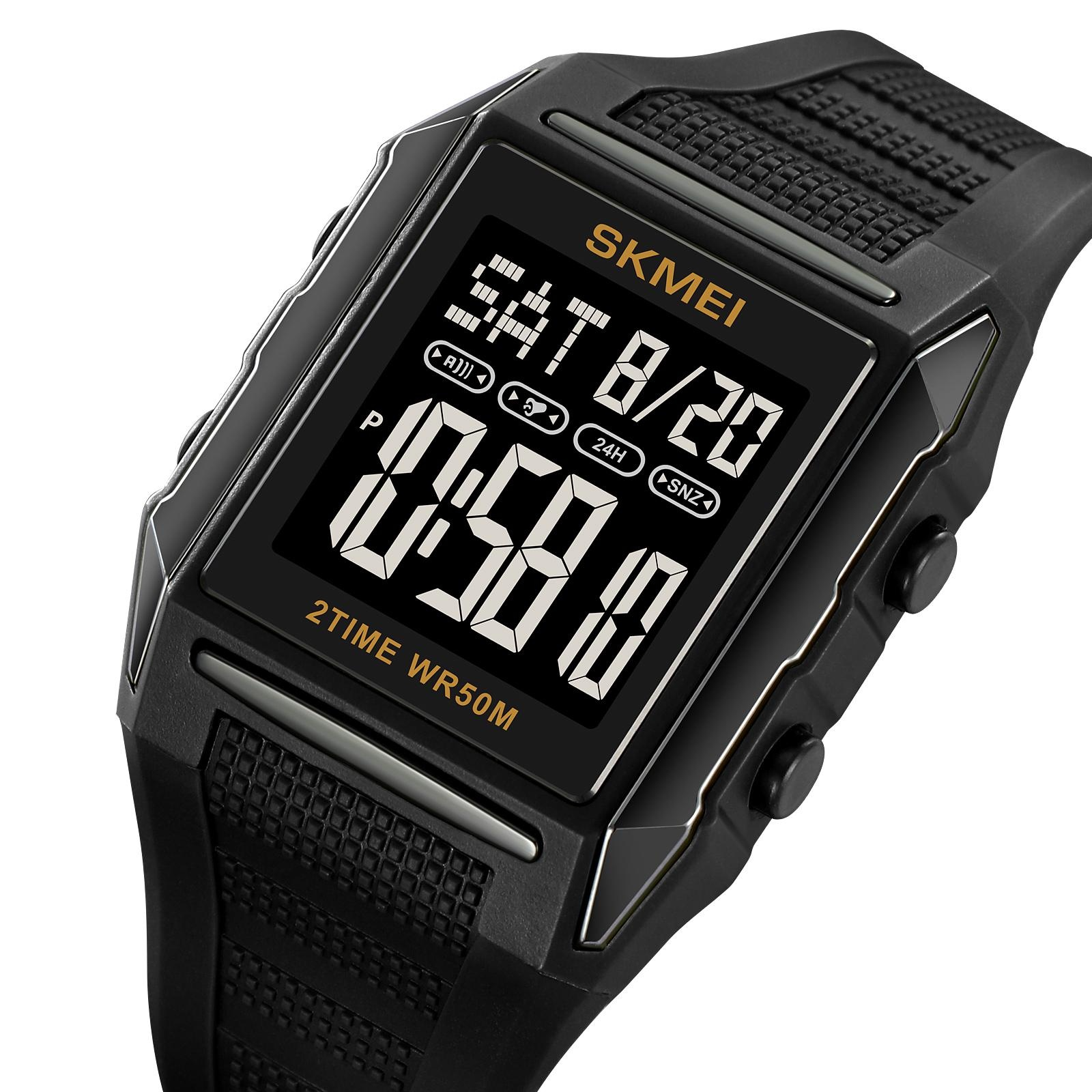 SKMEI Outdoor Sport Back Light Digital Watches 5Bar Waterproof LED Display Electronic Date Countdown Clock