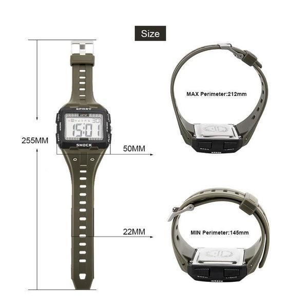 Men's and Women's Square Big Screen Sports Digital Watch Luminous Chronograph Waterproof Sports Watch Multi-function Chronograph Student Electronic Watc