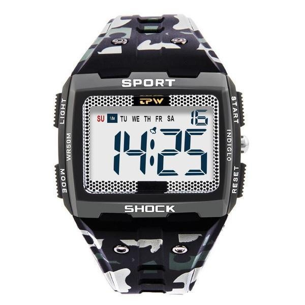Men's and Women's Square Big Screen Sports Digital Watch Luminous Chronograph Waterproof Sports Watch Multi-function Chronograph Student Electronic Watc