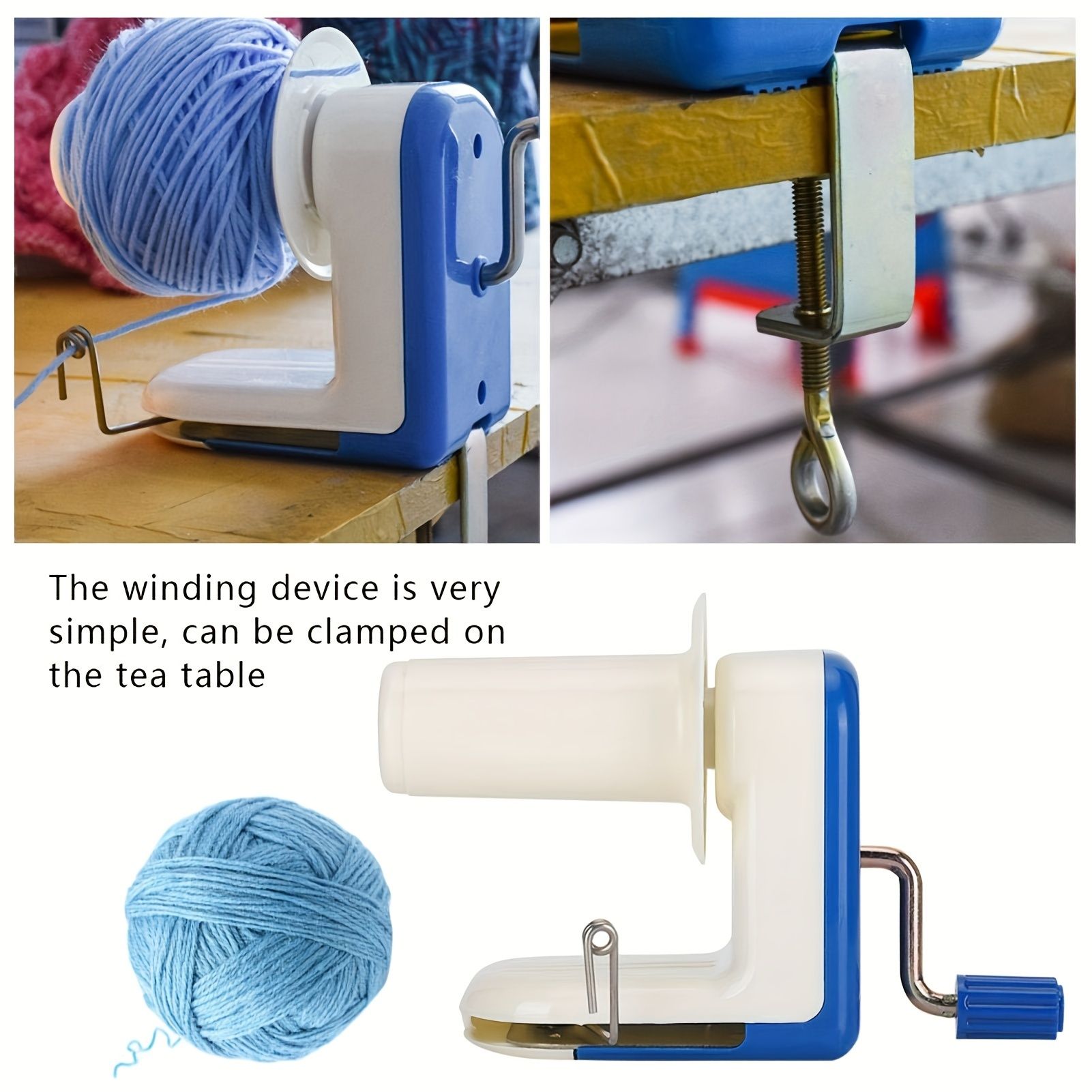 1pc Blue Manual Yarn Winder Machine - Efficient Craft Tool for Easy Yarn Organization, Space-Saving Wool Ball Winding, and Hand Knitting Art Supplies - Perfect for DIY Crafters and Knitting Enthusiast