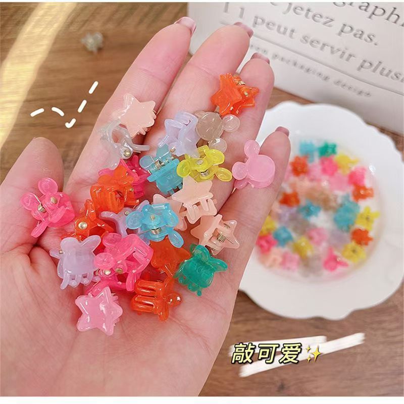 50PCS New Girls Cute Colorful Hair Clips Flower Star Crown Small Hair Claws Kids Sweet Hairpin Cartoons Fashion Hair Accessories Gift