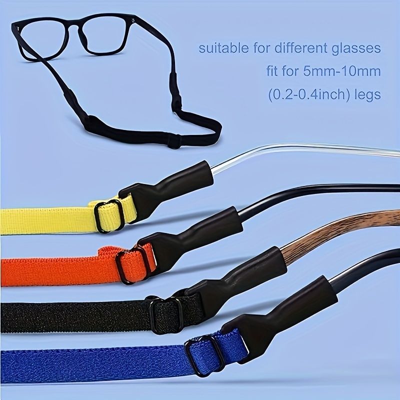 4 Pack Adjustable Eyewear Retainer Strap - Eyeglass Chains - Soft Glasses Holder Chain Necklace Rope for Sports, Prescription Glasses, and Reading Glasses - Durable and Comfortable Eyeglass Strap Cord