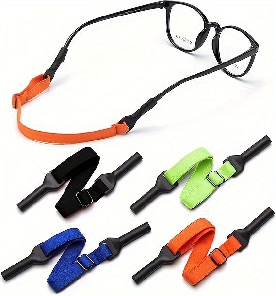 4 Pack Adjustable Eyewear Retainer Strap - Eyeglass Chains - Soft Glasses Holder Chain Necklace Rope for Sports, Prescription Glasses, and Reading Glasses - Durable and Comfortable Eyeglass Strap Cord