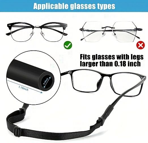 4 Pack Adjustable Eyewear Retainer Strap - Eyeglass Chains - Soft Glasses Holder Chain Necklace Rope for Sports, Prescription Glasses, and Reading Glasses - Durable and Comfortable Eyeglass Strap Cord