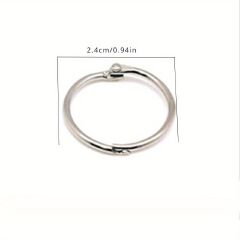 20/50PC Nickel Plated Binder Rings 0.94" - Versatile Metal Keychain & Office Book Rings for Index Cards and Notebooks