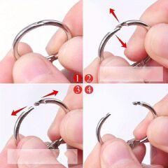 20/50PC Nickel Plated Binder Rings 0.94" - Versatile Metal Keychain & Office Book Rings for Index Cards and Notebooks
