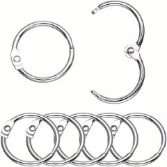 20/50PC Nickel Plated Binder Rings 0.94" - Versatile Metal Keychain & Office Book Rings for Index Cards and Notebooks