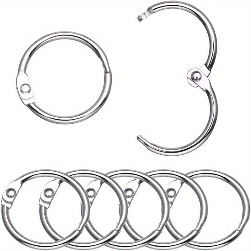 20/50PC Nickel Plated Binder Rings 0.94" - Versatile Metal Keychain & Office Book Rings for Index Cards and Notebooks