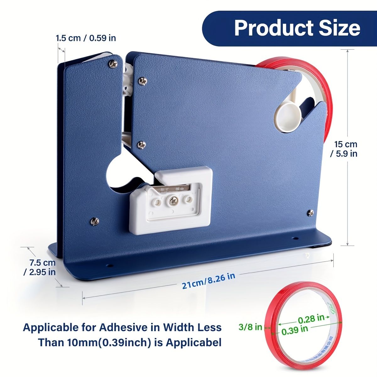 1pc Steel Belt Bag Sealing Machine, Heavy Duty Metal Product, Plus 2 Bag Sealing Tape, for Meatloaf Bread Icing, Polyethylene Bag Sealing