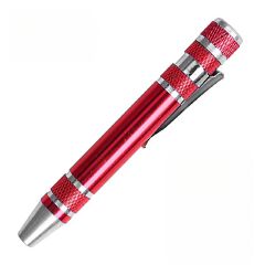 1pc 8-in-1 Magnetic Multi-Tool Screwdriver - Portable, Durable Aluminum Alloy, Red with Detachable Cover, Cross Head, Metal, for DIY Projects / Industrial Use, Handy Tool for Craftsmen and Hobbyists