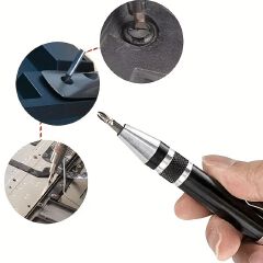 1pc 8-in-1 Magnetic Multi-Tool Screwdriver - Portable, Durable Aluminum Alloy, Red with Detachable Cover, Cross Head, Metal, for DIY Projects / Industrial Use, Handy Tool for Craftsmen and Hobbyists