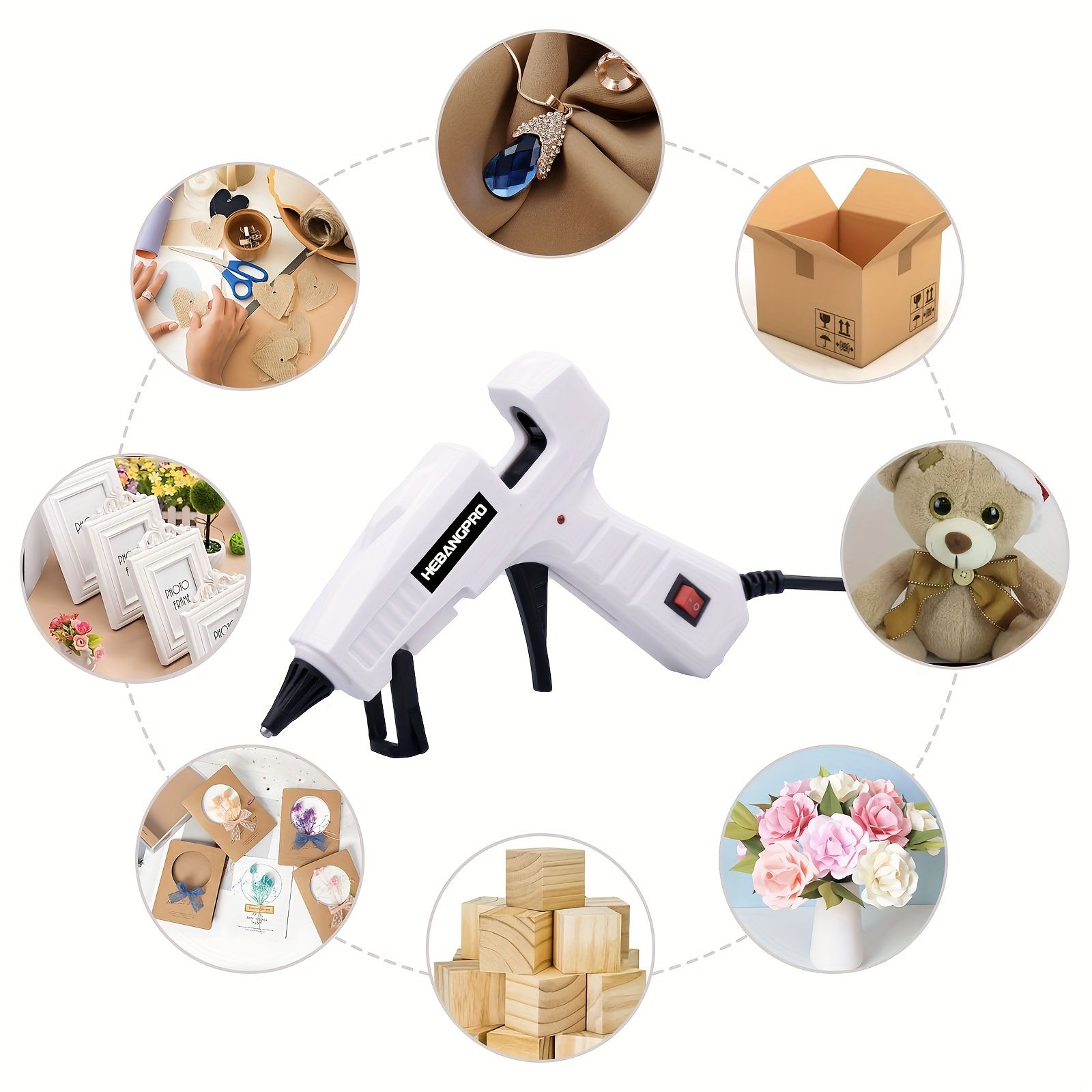 30W Handheld Glue Gun Kit with 30 Sticks - Dual Voltage (110V/220V), US Plug, Craft & Repair Tool Set