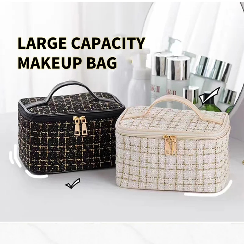 Makeup Bag for Women New Small Fragrance Style Large Capacity Portable Wash Storage Beauty travel essentials cosmetic bags girls