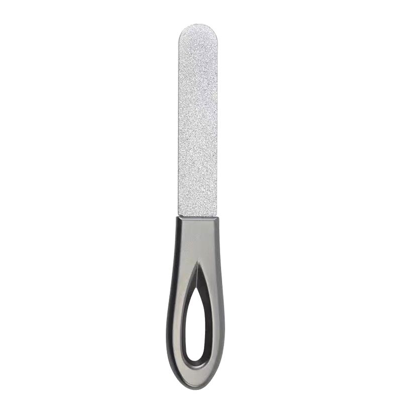 2PCS Stainless Steel Nail Files Double Sided Nail Files Anti-slip Handle Grit Diamond Fingernail File Easily Emery Boards