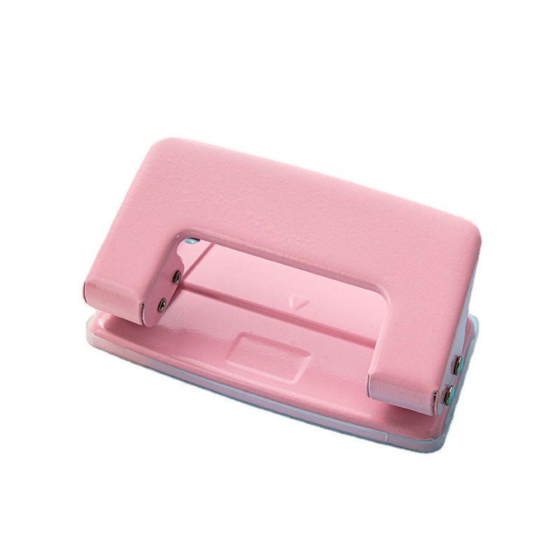 Small Double Hole Punch Macaron Color Manual Puncher Portable Office Binding Supplies Journal Scrapbook Hole Punch Stationery