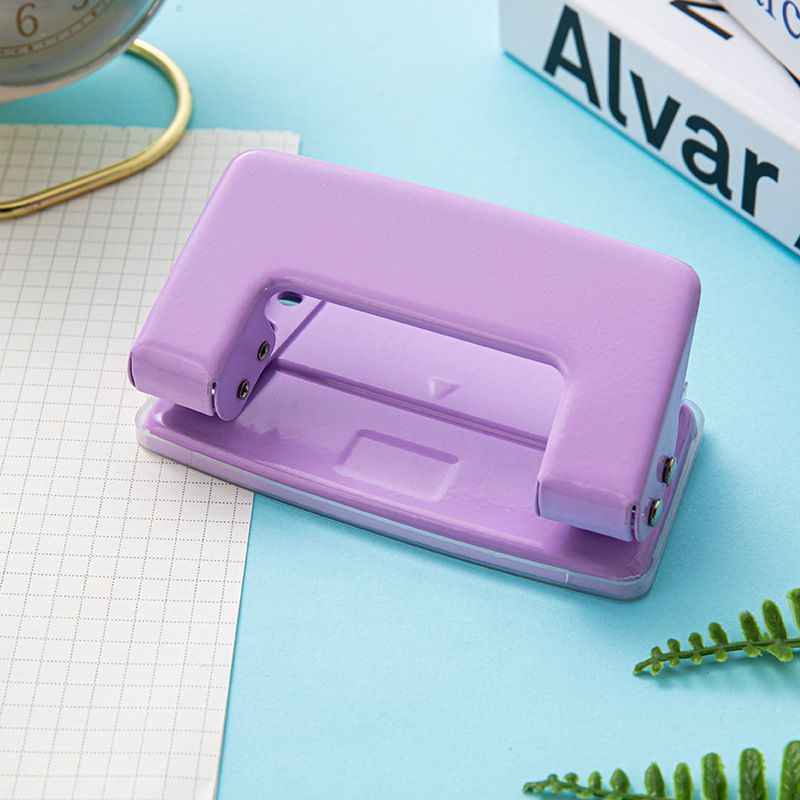 Small Double Hole Punch Macaron Color Manual Puncher Portable Office Binding Supplies Journal Scrapbook Hole Punch Stationery