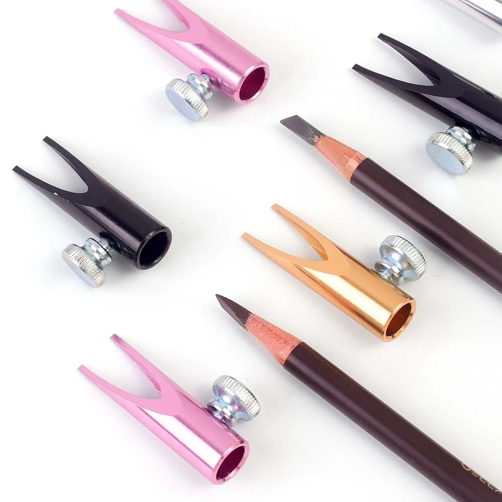 4-8pcs Eyebrow Pen Sharpening Tool Makeup Tool for Beginner Aluminum Alloy Firmly Fixing Adjust Screw Duckbill Brow Pen Sharper