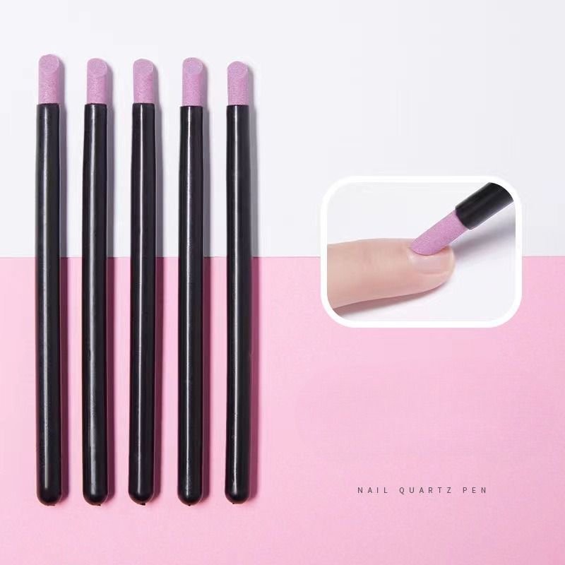 4pcs/set Quartz Stone Scrub Nail File Rods Cuticle Remover Dead Skin Remover Lightweight Portable Handy Use Manicure Tools