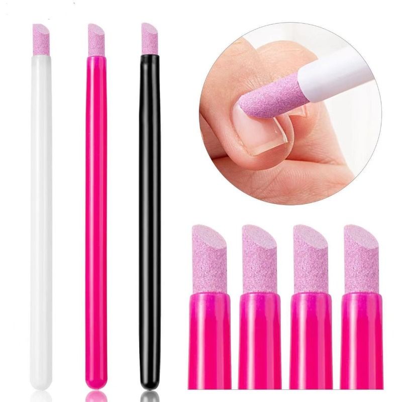 4pcs/set Quartz Stone Scrub Nail File Rods Cuticle Remover Dead Skin Remover Lightweight Portable Handy Use Manicure Tools