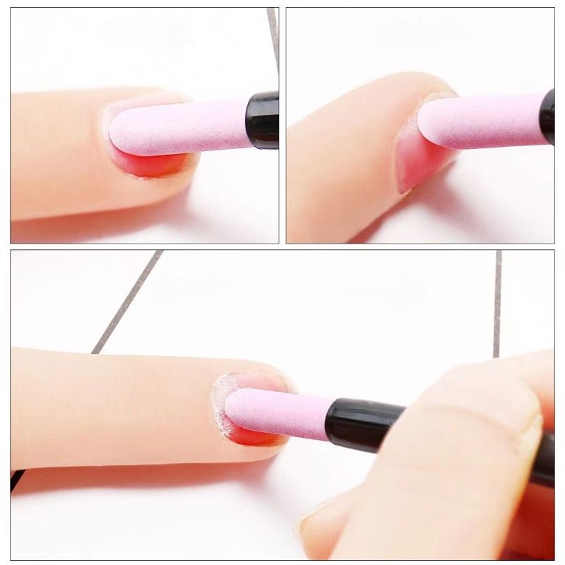 4pcs/set Quartz Stone Scrub Nail File Rods Cuticle Remover Dead Skin Remover Lightweight Portable Handy Use Manicure Tools