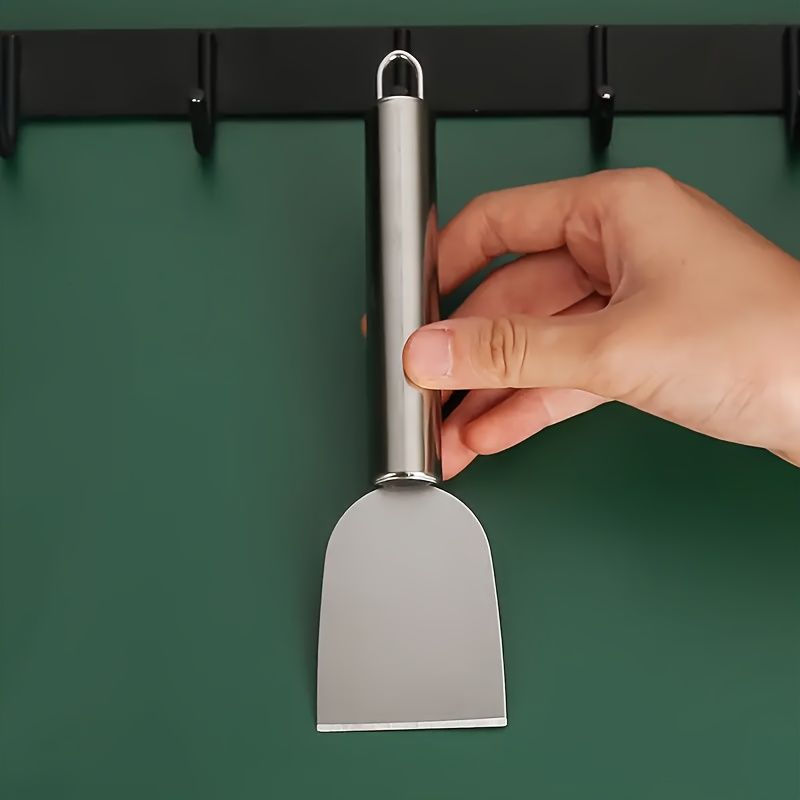1pc Stainless Steel Multi-Purpose Scraper - Non-Electric, Durable Kitchen Tool for Defrosting & Cleaning, with Hanging Hole, Ideal for Ice, Grease & Paint Removal