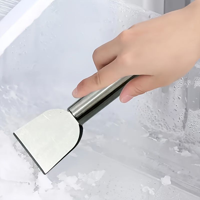 1pc Stainless Steel Multi-Purpose Scraper - Non-Electric, Durable Kitchen Tool for Defrosting & Cleaning, with Hanging Hole, Ideal for Ice, Grease & Paint Removal