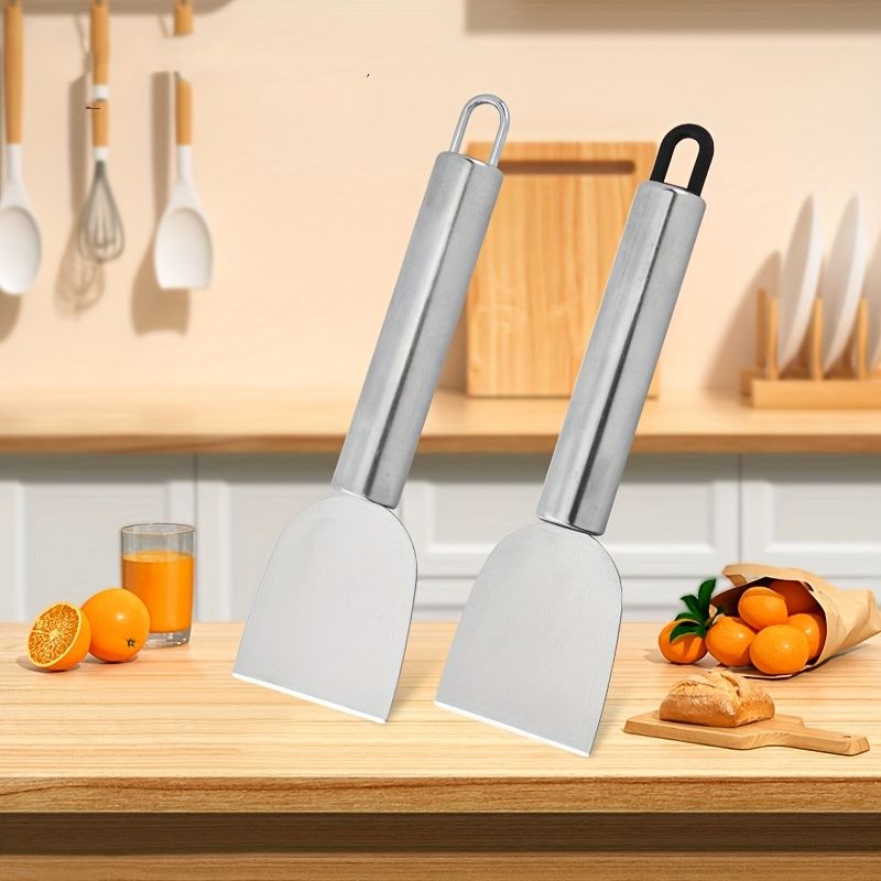 1pc Stainless Steel Multi-Purpose Scraper - Non-Electric, Durable Kitchen Tool for Defrosting & Cleaning, with Hanging Hole, Ideal for Ice, Grease & Paint Removal