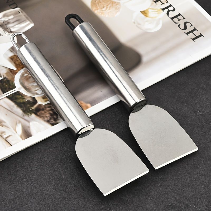 1pc Stainless Steel Multi-Purpose Scraper - Non-Electric, Durable Kitchen Tool for Defrosting & Cleaning, with Hanging Hole, Ideal for Ice, Grease & Paint Removal