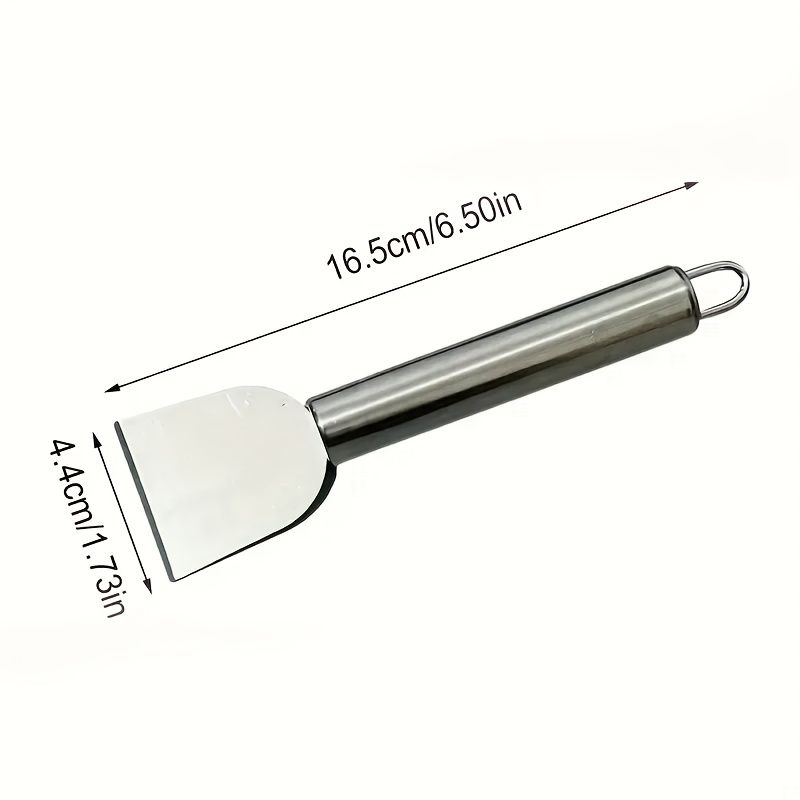 1pc Stainless Steel Multi-Purpose Scraper - Non-Electric, Durable Kitchen Tool for Defrosting & Cleaning, with Hanging Hole, Ideal for Ice, Grease & Paint Removal
