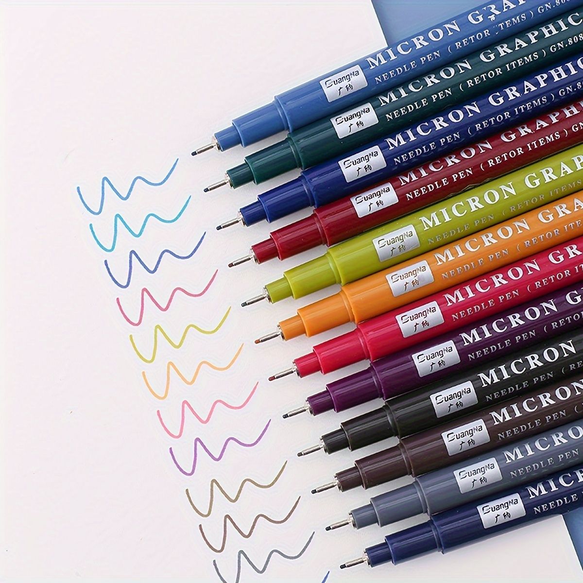 12-Piece Set Vintage Micro-Line Pen - 12 Vibrant Colors, Needle-Tip Design, Ideal for Painting, Drawing, Journaling, and Crafting - Perfect for Artists, Students, and Hobbyists