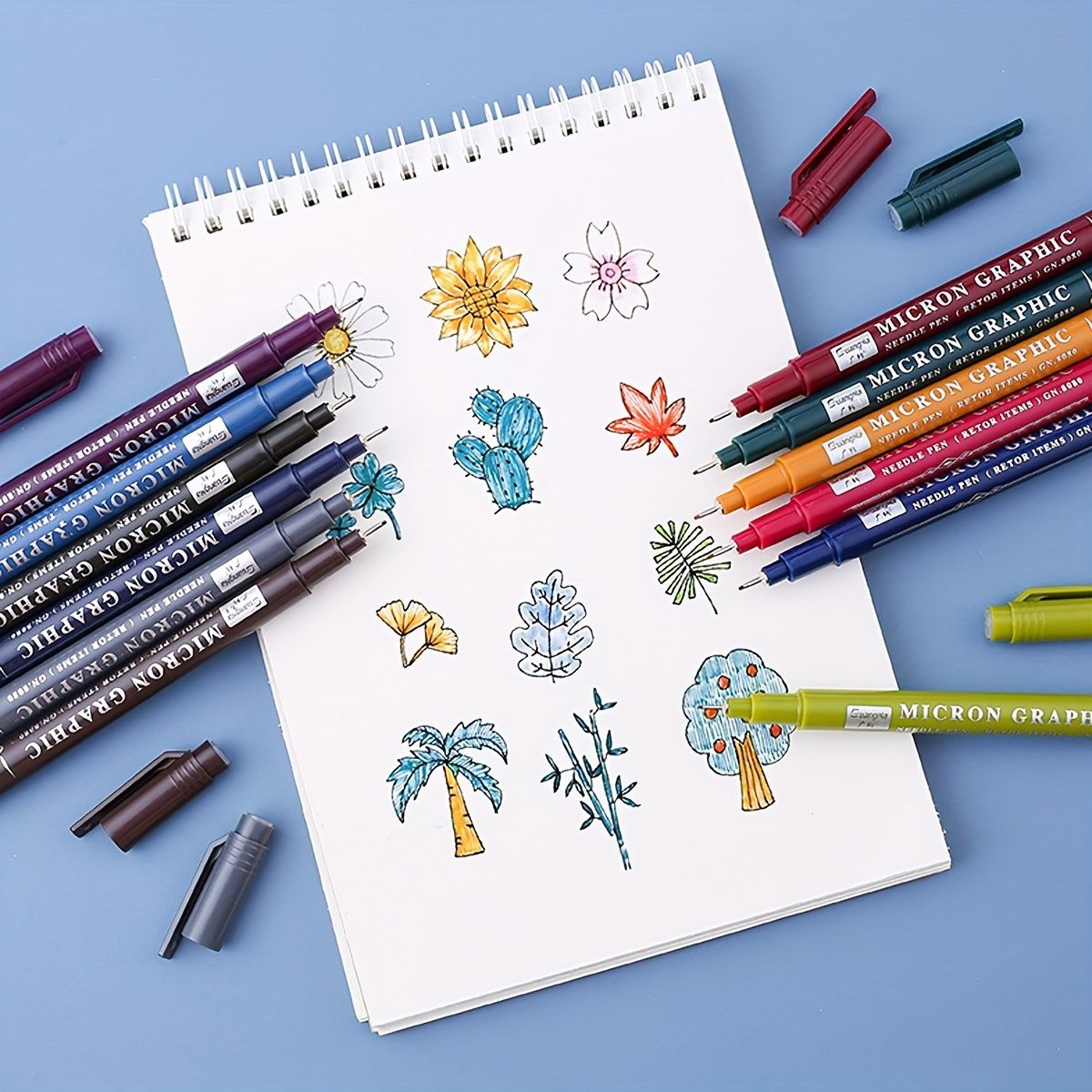 12-Piece Set Vintage Micro-Line Pen - 12 Vibrant Colors, Needle-Tip Design, Ideal for Painting, Drawing, Journaling, and Crafting - Perfect for Artists, Students, and Hobbyists