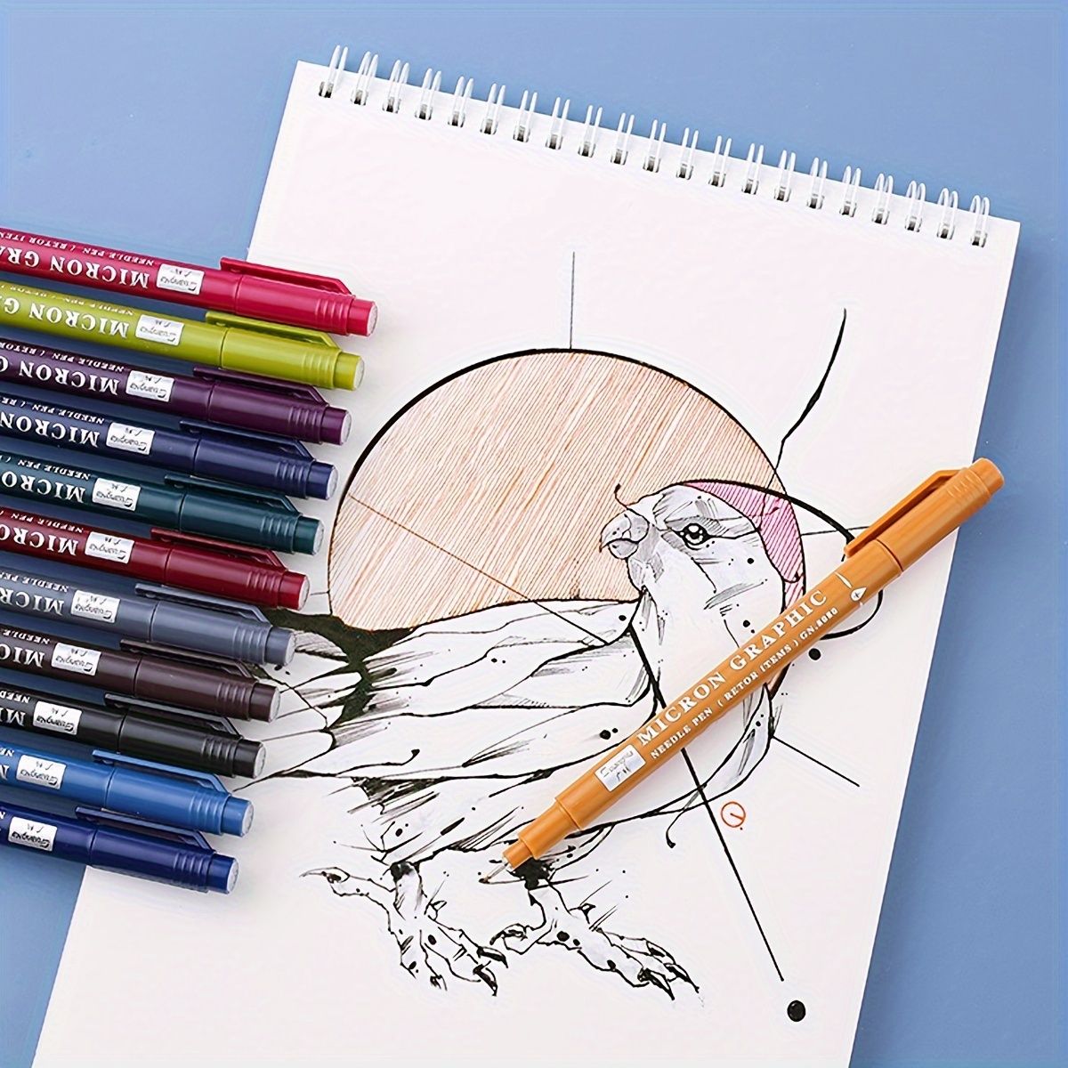 12-Piece Set Vintage Micro-Line Pen - 12 Vibrant Colors, Needle-Tip Design, Ideal for Painting, Drawing, Journaling, and Crafting - Perfect for Artists, Students, and Hobbyists
