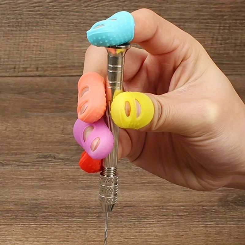 20pcs Breathable Silicone Thimbles - Multicolor, Protective Finger Sleeves for DIY Crafts & Sewing Accessories